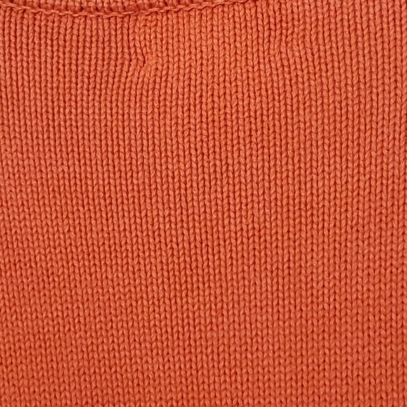 Men's Ralph Lauren 1/4 Zip Cotton Knit Orange Sweater Embroidered Logo Size M - Picture 6 of 15